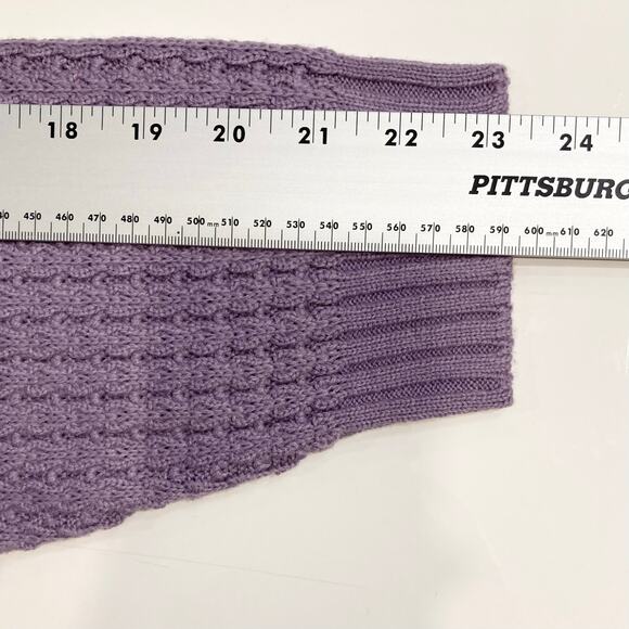 NWOT DAMART Cardigan Women 26/28 XXXL Purple Lilac Cable Knit Pearl Button - Picture 10 of 10